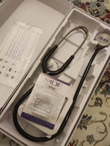 محتویات جعبه گوشی پزشکی mdf 777 | فروشگاه گوشی پزشکی